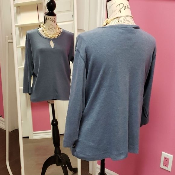 Cherokee 💟 Blue Sweater Blouse Top Size XL - Picture 3 of 6